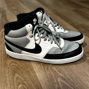 Nike Men's Black, White, and Gray High-Top Sneakers